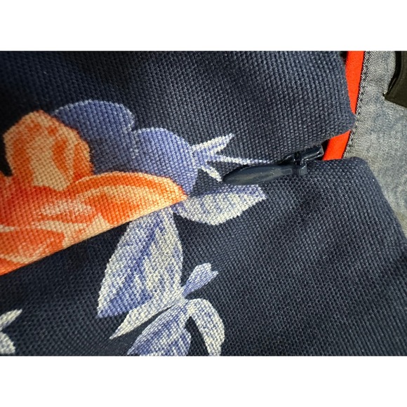 Talbots Navy Blue Floral Print A-Line Skirt Size 8 Lined Coastal - Picture 5 of 7